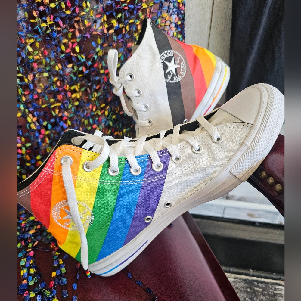 Converse Rainbow High-Top Sneakers Lgbtq Size 10 Men 12 Ladies Gay Pride
